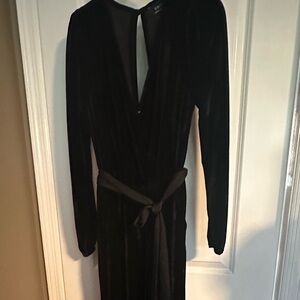 Vici Love One Another Velvet Pocketed Cutout Back Jumpsuit